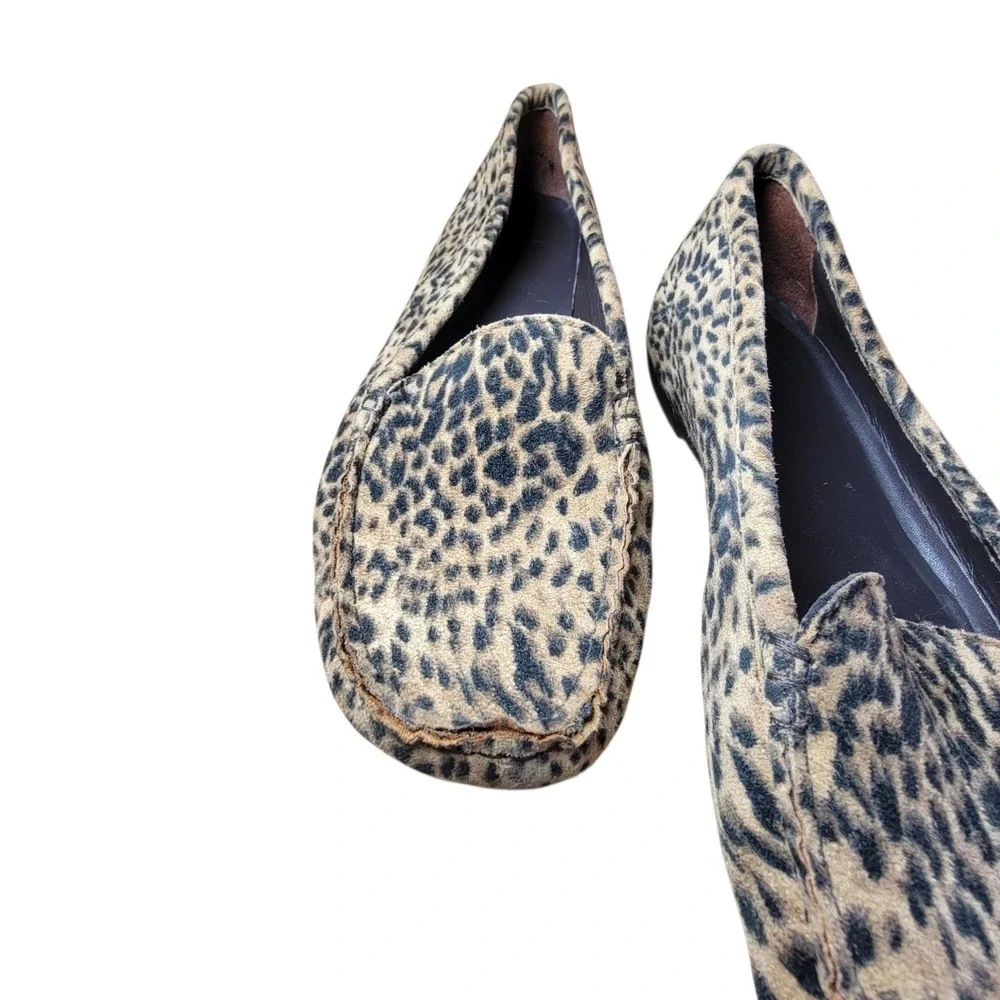 Womens Leopard Print Driving Loafers Animal Pattern Slip On‎ Moc Toe Shoes 8.5